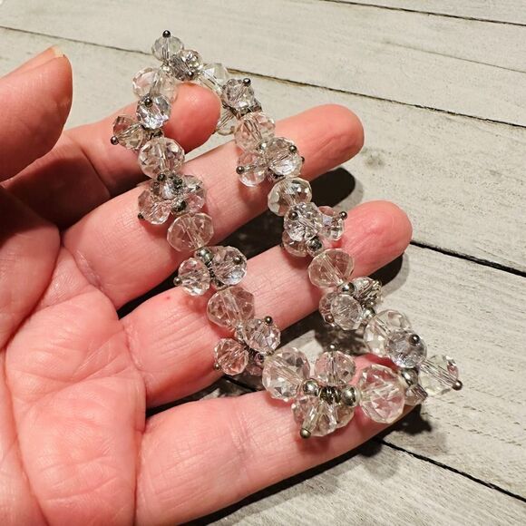 Faceted Clear AB Crystal Stretch Bracelet - Picture 4 of 5